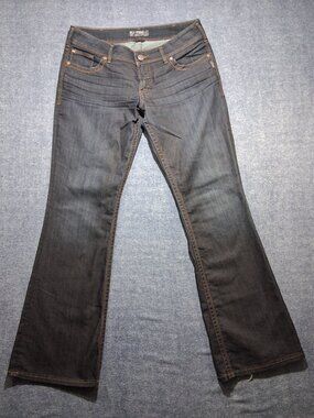 Silver Suki Jeans, Women's Western Dark Blue Mid-Rise Denim Jeans 34x34